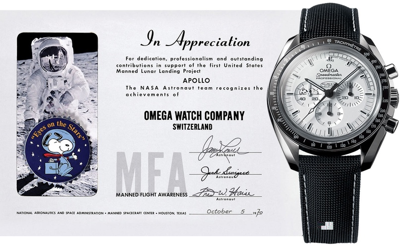 Omega Speedmaster Moonwatch Anniversary Limited Series — модель, выпущенная в 2015 году к 45-летнему юбилею полета “Аполлон 13” и награждению Omega наградой НАСА “Серебряный Снупи”